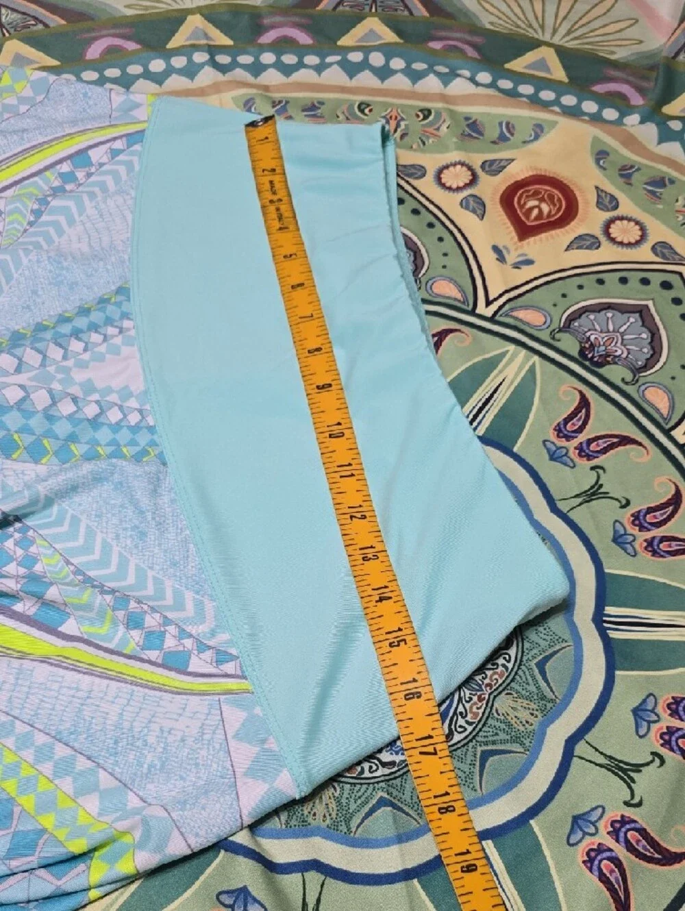 Light Blue Patterned Women's Skirt - Picture 4 of 6